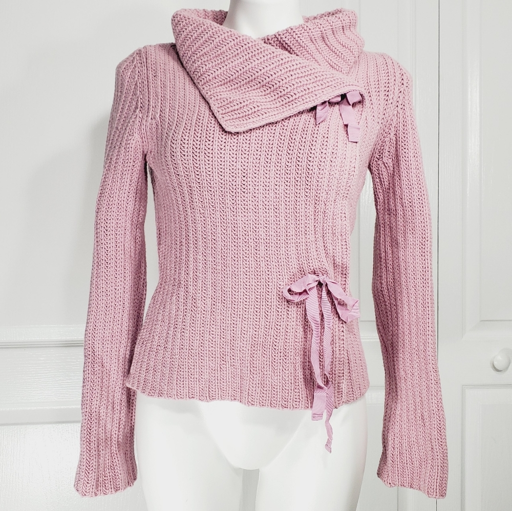 Anthropologie Moth ribbon tie wrap sweater
